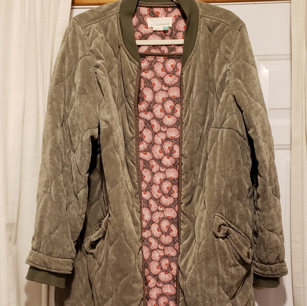1x anthropologie corduroy moss jacket
